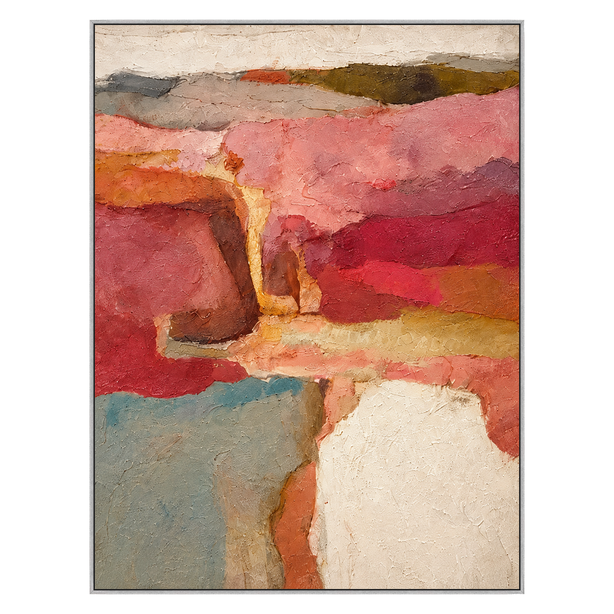 Rose Canyon vertical artwork in a silver frame on a transparent background.