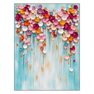 Bloom Cascade vertical artwork in a white frame on a transparent background.