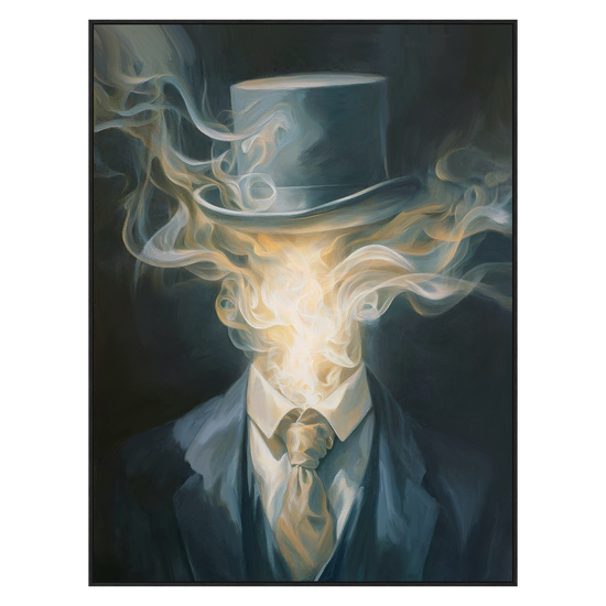 Smoke Gentleman vertical artwork in a black frame on a transparent background.