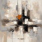 Full abstract artwork with slender charcoal lines, layered ivory and gray shapes, and a burnt-orange accent.