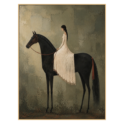 Silent Grace vertical artwork in a gold frame on a transparent background.