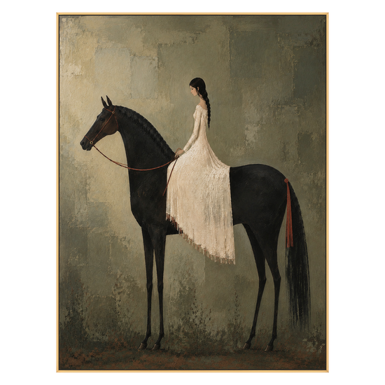 Silent Grace vertical artwork in a gold frame on a transparent background.