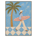 Blue Palm Surfer Wall Art