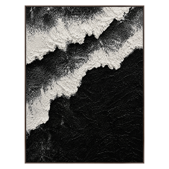Midnight Surf vertical artwork in a dark brown wood frame on a transparent background.