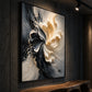 Angled view of Ivory Bloom above a wooden bench against a dark concrete wall with spotlights.