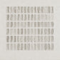 Full square abstract artwork of repeated slender gray rectangles arranged in rows within a broad warm ivory border.