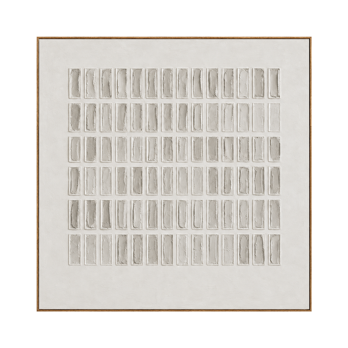 Quiet Grid square artwork in a natural wood frame on a transparent background.
