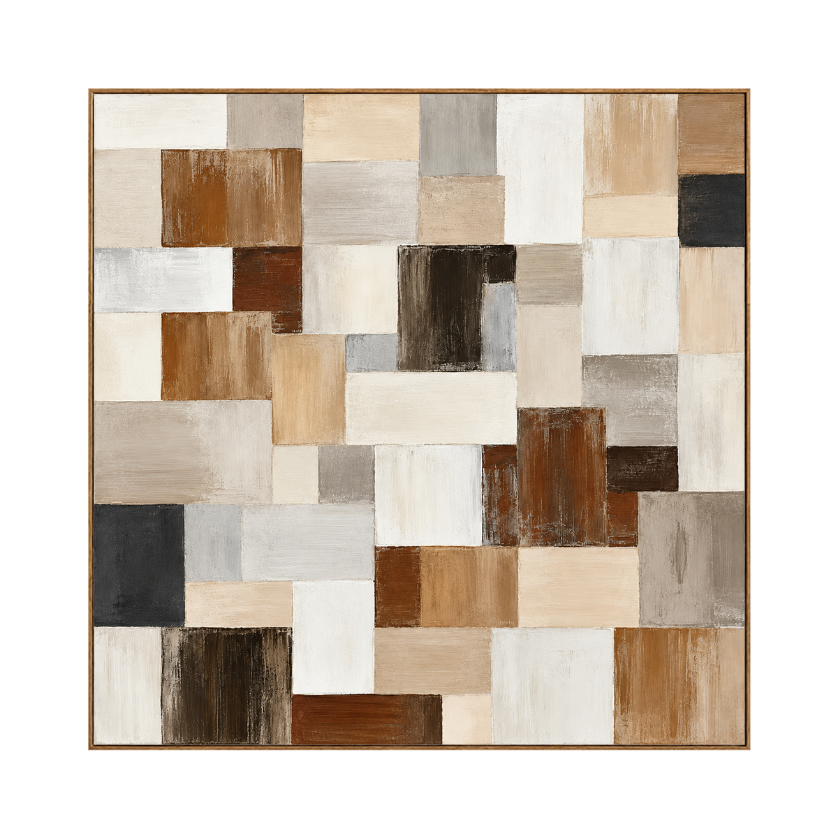 Timber Mosaic square artwork in a natural wood frame on a transparent background.