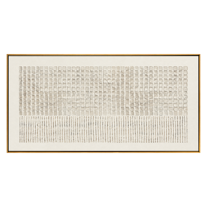 Ivory Cadence panoramic artwork in a natural wood frame on a transparent background.