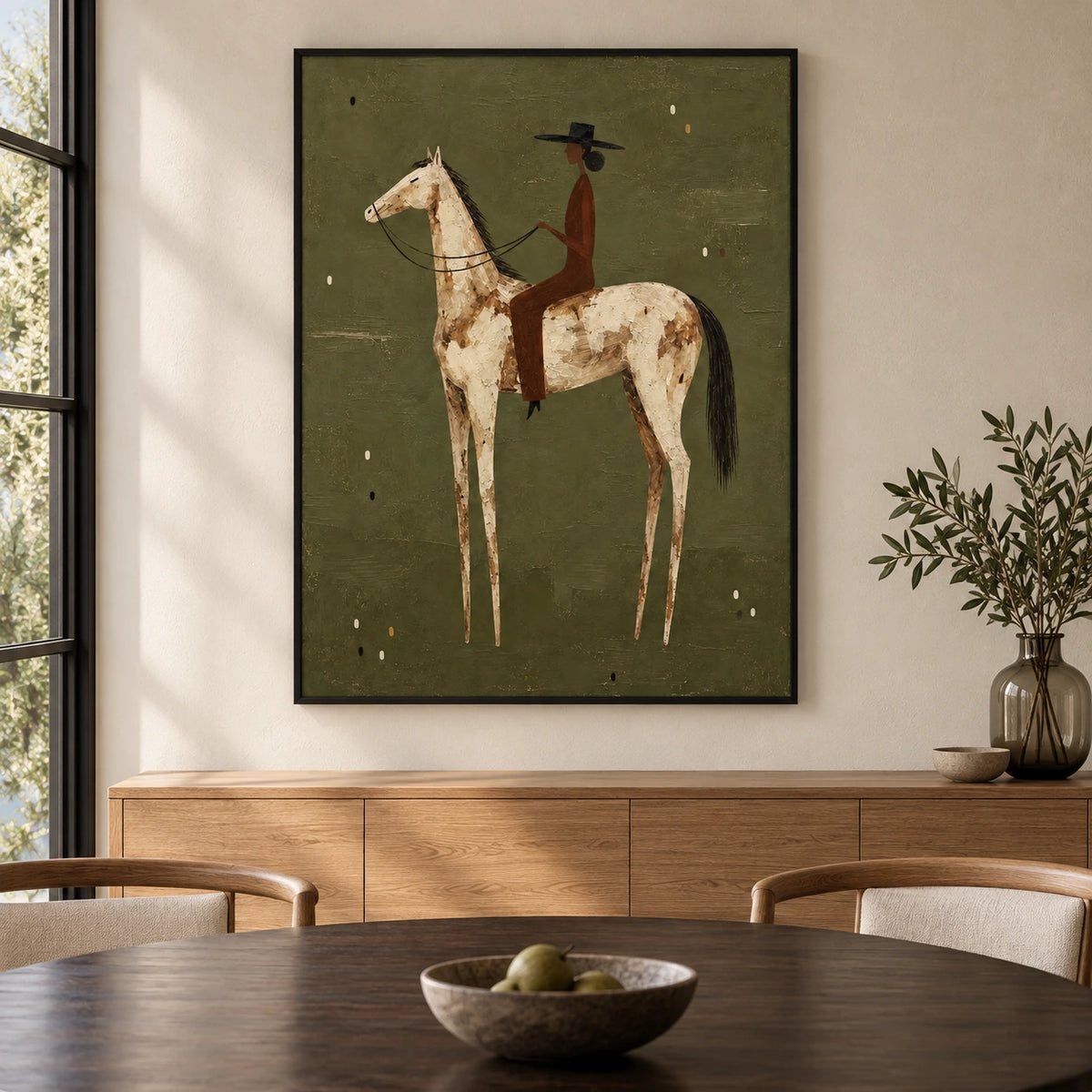 Meadow Rider artwork displayed in a furnished interior, room setting 3.