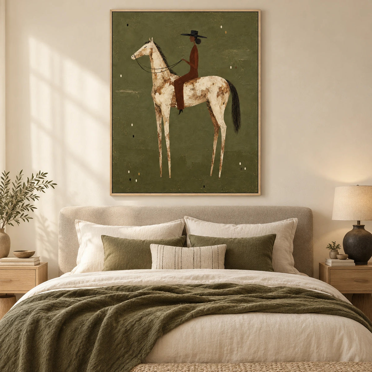 Meadow Rider artwork displayed in a furnished interior, room setting 5.