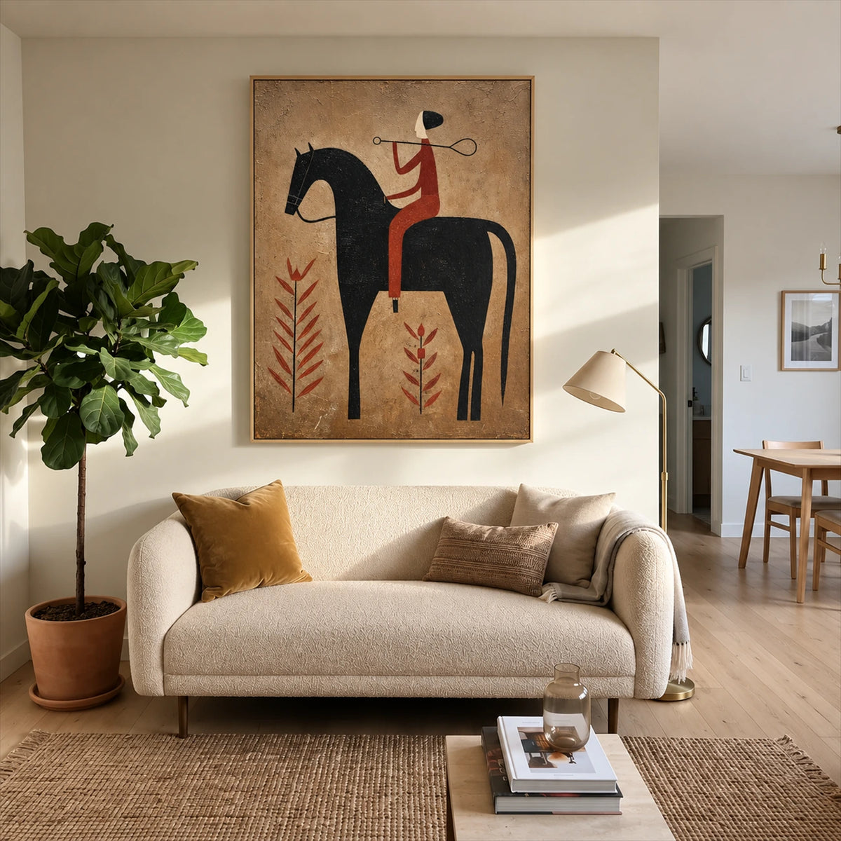 Desert Lasso artwork displayed in a furnished interior, room setting 3.