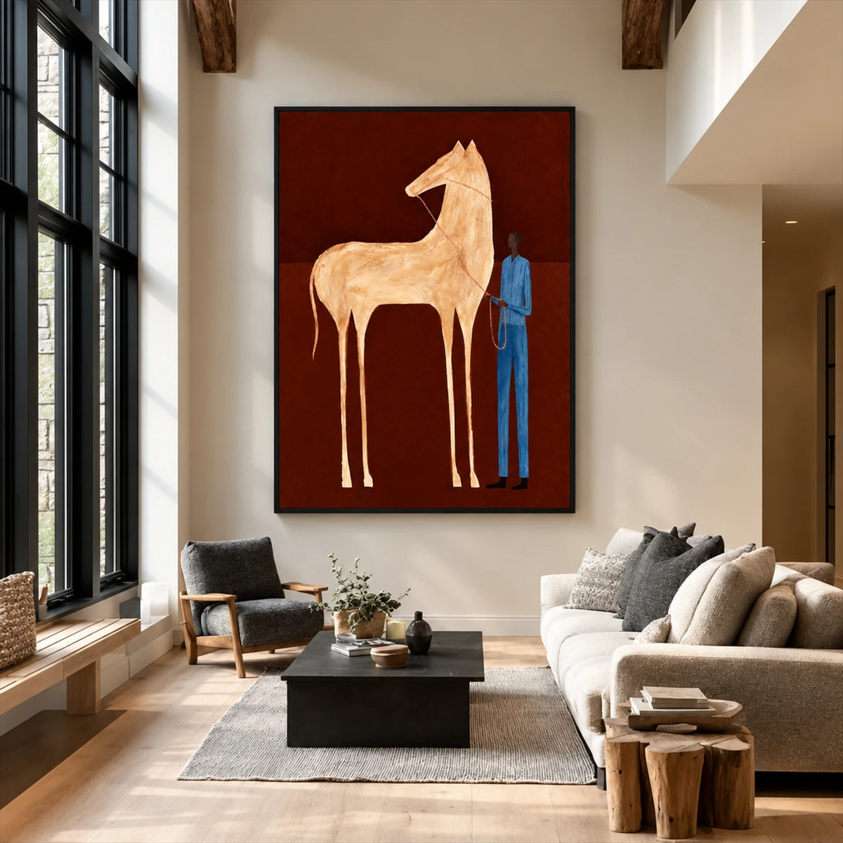 Crimson Companion artwork displayed in a furnished interior, room setting 1.