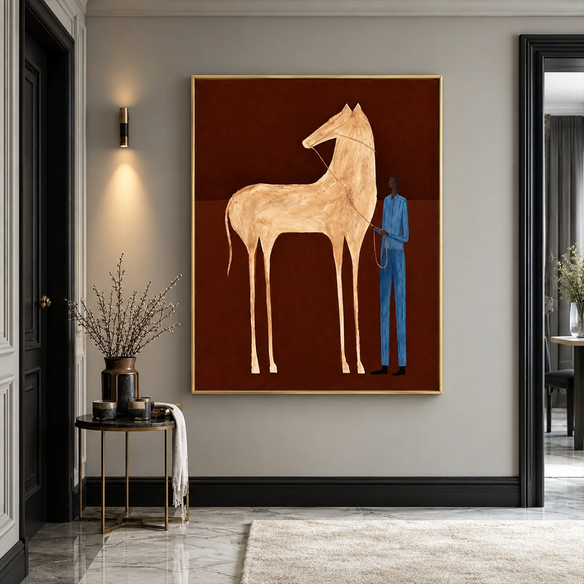 Crimson Companion artwork displayed in a furnished interior, room setting 5.