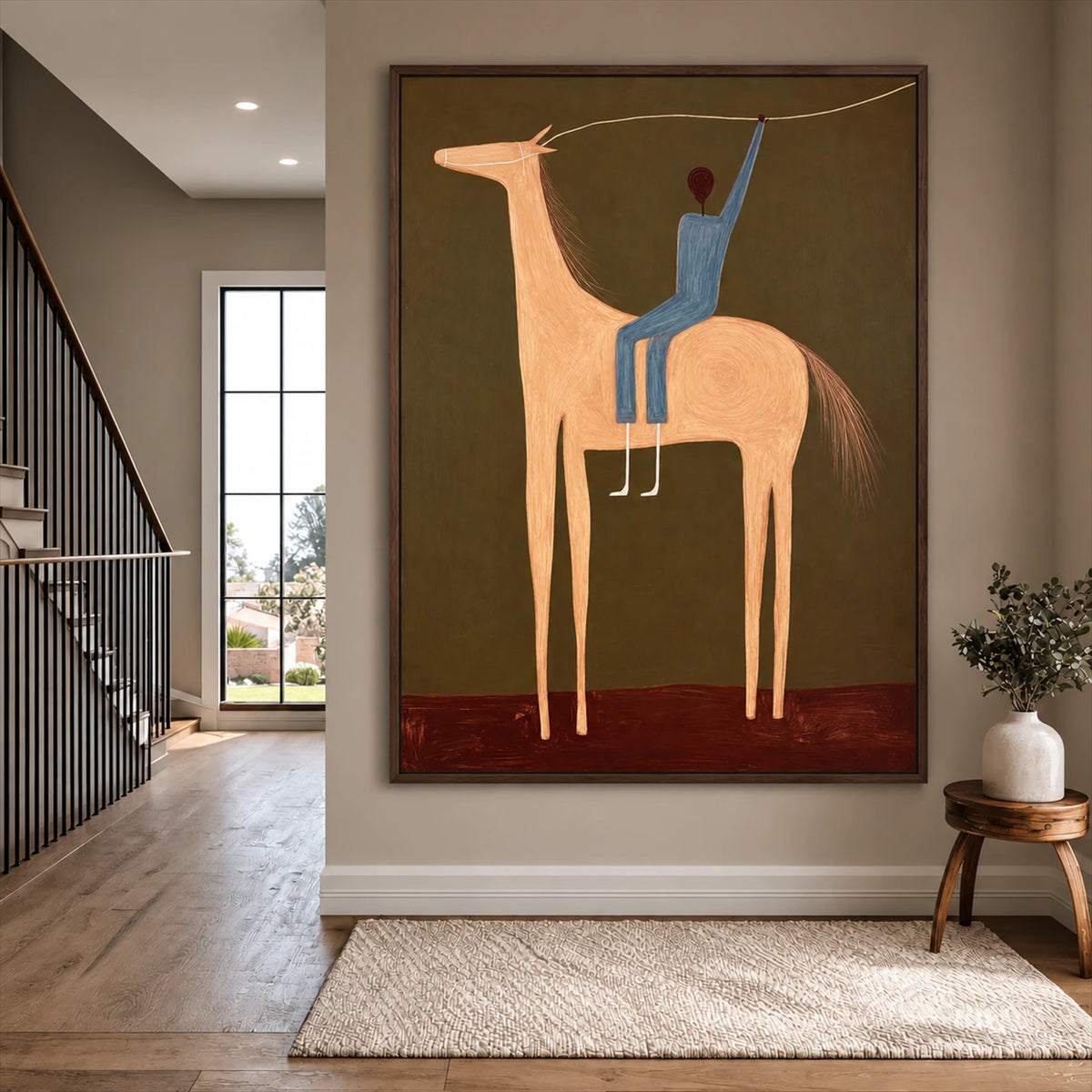 Pale Horseman artwork displayed in a furnished interior, room setting 1.