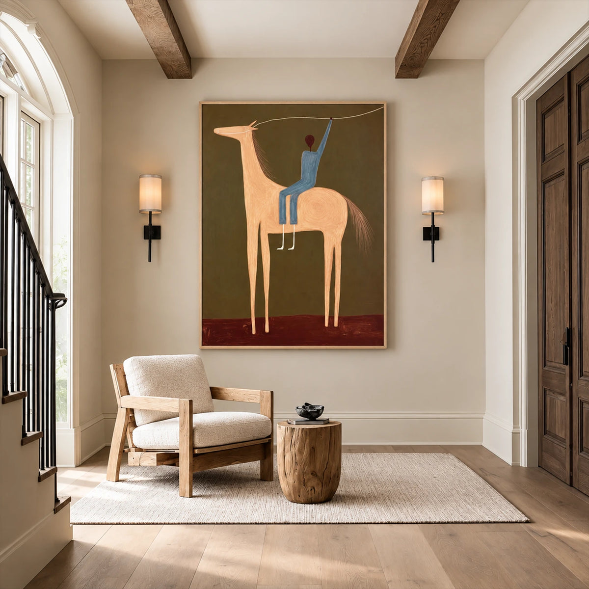 Pale Horseman artwork displayed in a furnished interior, room setting 5.