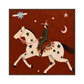 Starlit Vaquero square artwork in a brown wood frame on a transparent background.