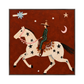 Starlit Vaquero square artwork in a dark brown wood frame on a transparent background.