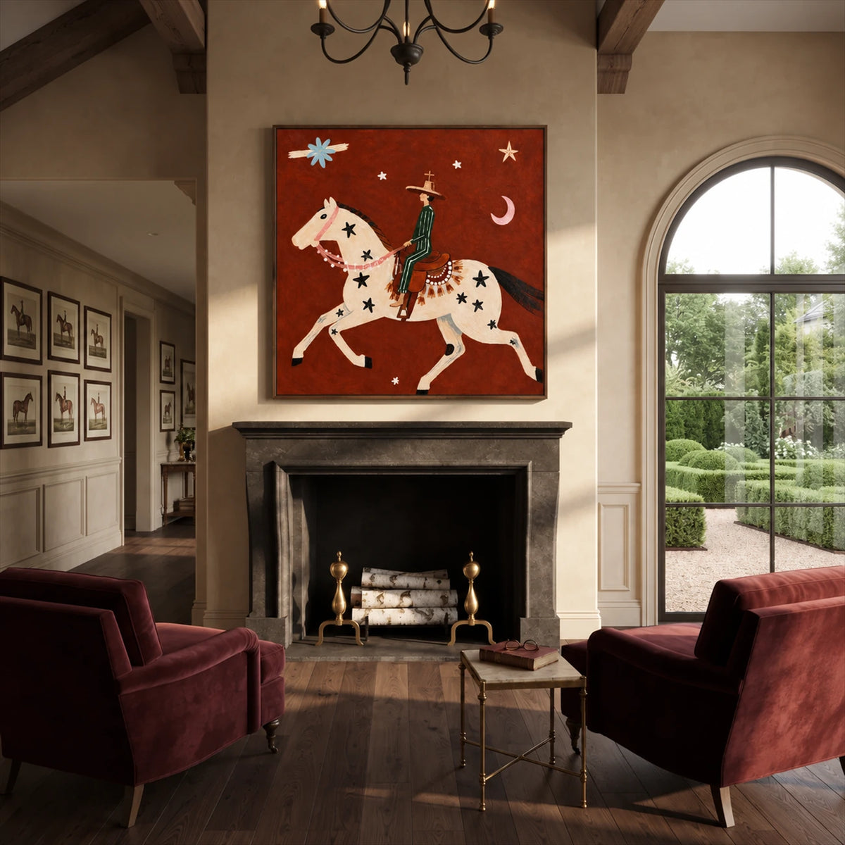Starlit Vaquero artwork displayed in a furnished interior, room setting 4.