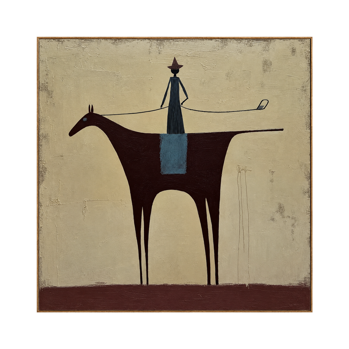 Quiet Standard square artwork in a natural wood frame on a transparent background.