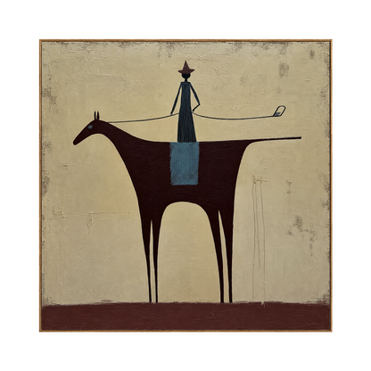 Quiet Standard square artwork in a natural wood frame on a transparent background.