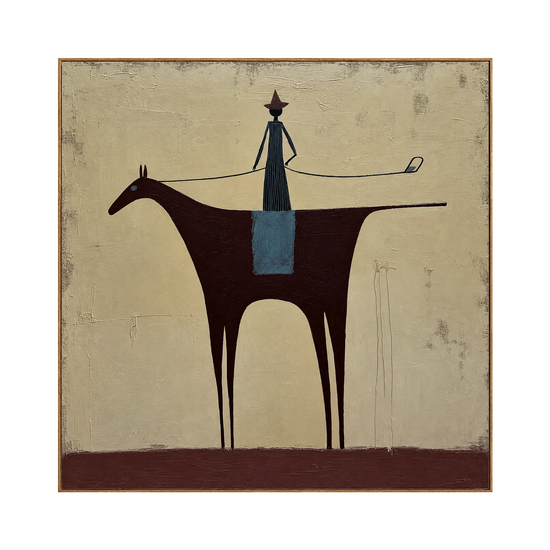 Quiet Standard square artwork in a natural wood frame on a transparent background.