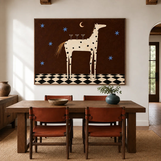 Moonlit Horse artwork displayed in a furnished interior, room setting 2.