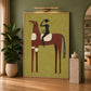 Olive Horseman artwork displayed in a furnished interior, room setting 2.