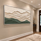 Sage Contours painting along a softly lit hallway wall.