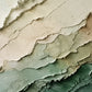 Broken layers of ivory, sand and sage sweep diagonally toward a deep green corner. Full 2:1 artwork without a frame.