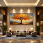Amber Canopy painting above lounge seating.
