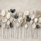 Ivory and sand-colored leaves rise on slender stems against a softly textured cream ground. Full 2:1 artwork without a frame.