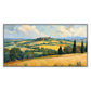 Golden Hills panoramic artwork in a silver frame on a transparent background.