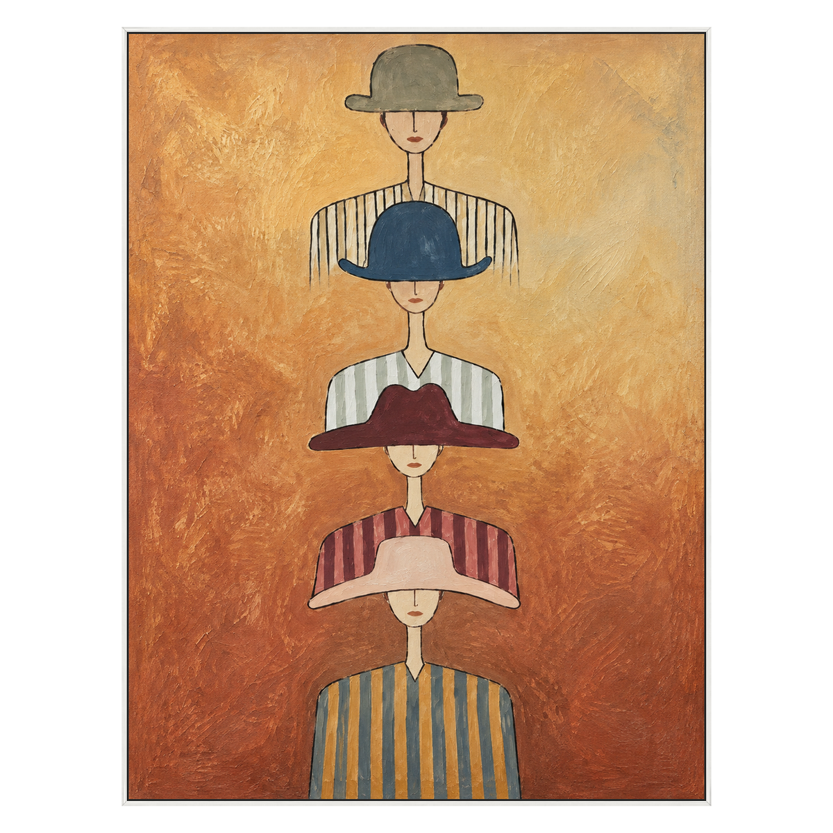 Hat Parade vertical artwork in a white frame on a transparent background.