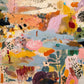 Pastel Mosaic full artwork. Broad patches of peach, pink and powder blue mingle with mustard accents and deep green shapes.
