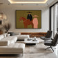 Prairie Pair artwork in a black frame, displayed in a furnished interior (interior view 2).