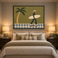 Palm Glide artwork in a black frame, displayed in a furnished interior (interior view 2).
