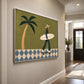 Palm Glide artwork in a silver frame, displayed in a furnished interior (interior view 4).