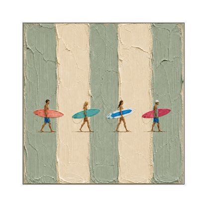 Surf Quartet square artwork in a white frame on a transparent background.
