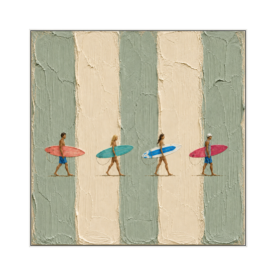 Surf Quartet square artwork in a white frame on a transparent background.