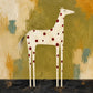 Spotted Grace full artwork with a tall white horse with crimson spots stands on slender legs above a dark ground.
