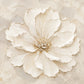 Petal Relief full artwork. A large ivory blossom opens across a softly textured cream ground.