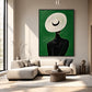 Ivory Brim artwork displayed above a light sectional sofa in a sunlit sitting room.