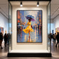 Rainlit Saffron artwork displayed in a bright gallery display.