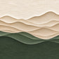 Quiet Contours full artwork. Soft bands of ivory and sand rise above layered green hills in a quietly rhythmic landscape.