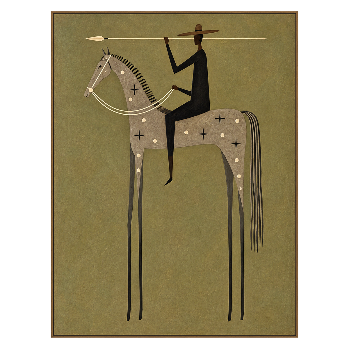 Starbound Rider artwork in a natural wood frame on a transparent background.
