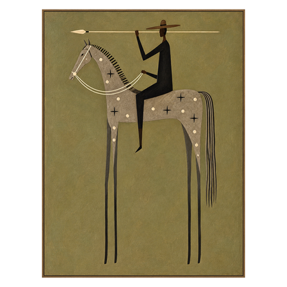 Starbound Rider artwork in a natural wood frame on a transparent background.