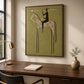 Starbound Rider artwork displayed above a desk beside a bright window.