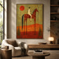 Ember Rider artwork displayed above a sofa and wooden coffee table.