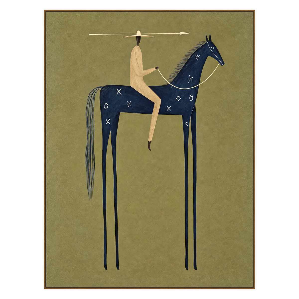 Indigo Standard artwork in a natural wood frame on a transparent background.